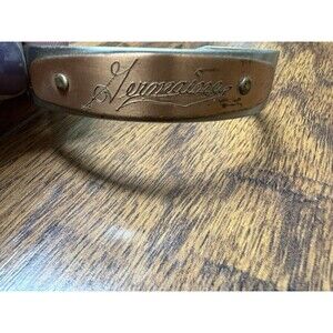 Vintage Flawed “Germaine” Name Silver Tone Cuff Bracelet With Copper Name Plate